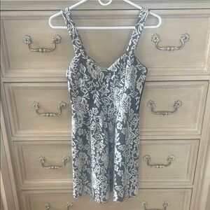 TOPSHOP Black and White Floral Dress